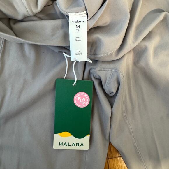 Halara Grey Crossover Leggings NWT Cropped Athletic Pants Size Medium - Picture 4 of 4